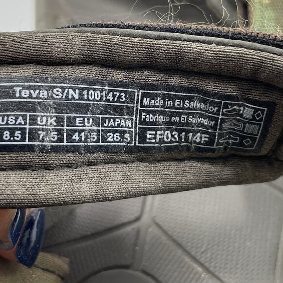 Teva Terra Fi Lite Active Sandal Mens Size 8.5 Sport Green Water Hiking Strappy - Picture 8 of 9